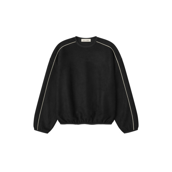 Fear of God Essentials Suede Fleece Signature Modern Crewneck Sweatshirt in Vintage Black | Coveti