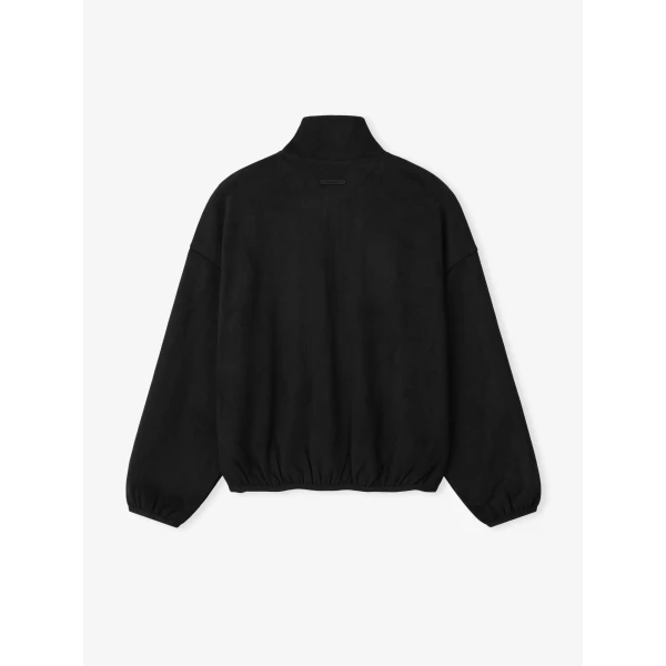 Fear of God Essentials Suede Fleece Signature Modern Track Jacket with Piping in Black | Men Jackets | Coveti