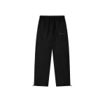 Fear of God Essentials Suede Fleece Signature Relaxed Pant with Piping in Black | Coveti