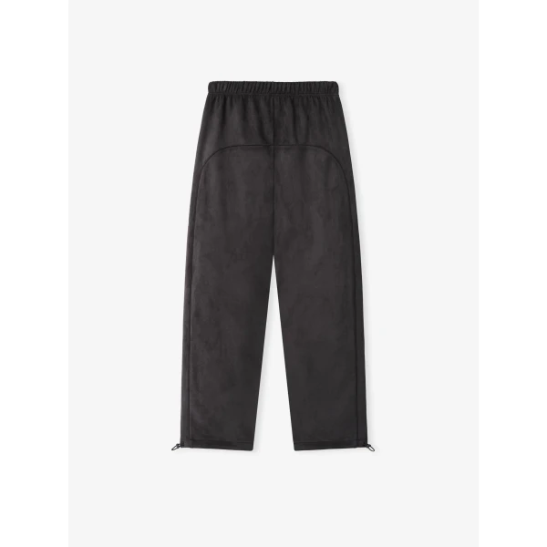Fear of God Essentials Suede Fleece Signature Relaxed Pant with Piping in Ink Black | Pants | Coveti