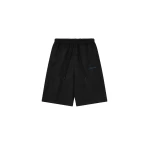 Fear of God Essentials Suede Fleece Signature Relaxed Short with Piping in Black | Coveti
