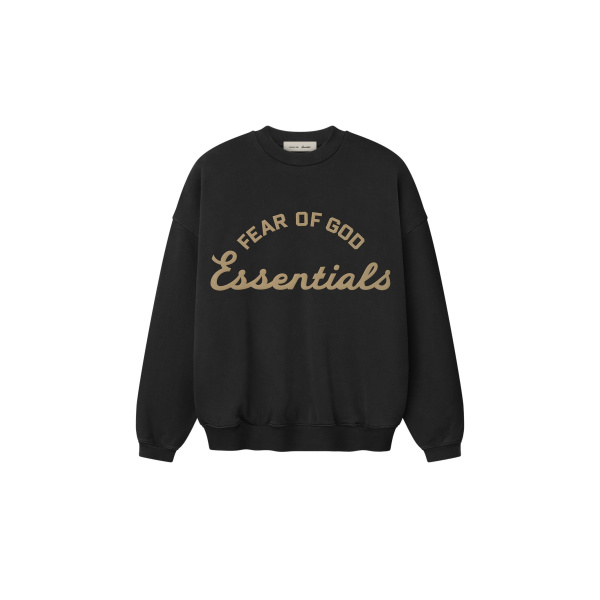 Fear of God Essentials Training 90s Crewneck Sweatshirt in Faded Black | Coveti