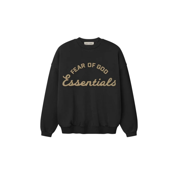Fear of God Essentials Training 90s Crewneck Sweatshirt in Faded Black | Coveti