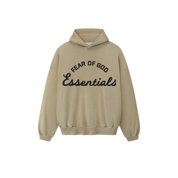 Fear of God Essentials Training 90s Hoodie in Faded Dune | Coveti