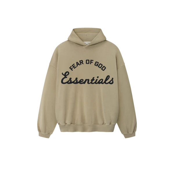 Fear of God Essentials Training 90s Hoodie in Faded Dune | Coveti