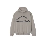 Fear of God Essentials Training 90s Hoodie in Faded Seal | Coveti