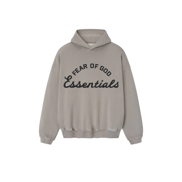 Fear of God Essentials Training 90s Hoodie in Faded Seal | Coveti
