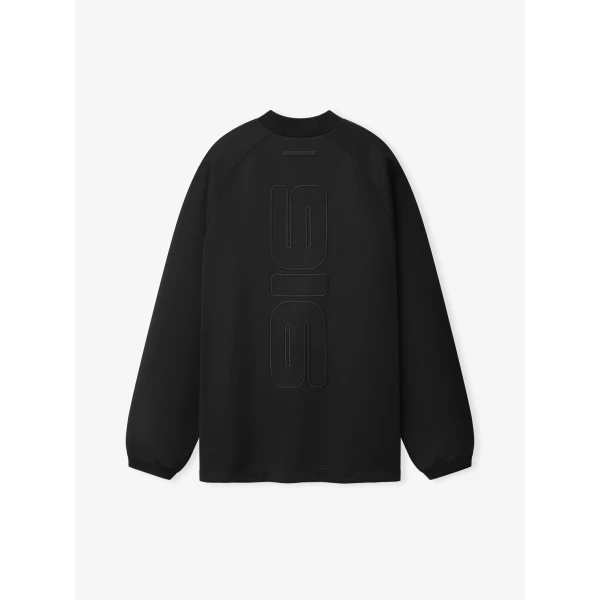 Fear of God Essentials Tricot 90s Relaxed Long Sleeve Mock Neck in Black | T-shirts & vests | Coveti