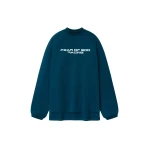 Fear of God Essentials Tricot 90s Relaxed Long Sleeve Mock Neck in Night Sea | Coveti