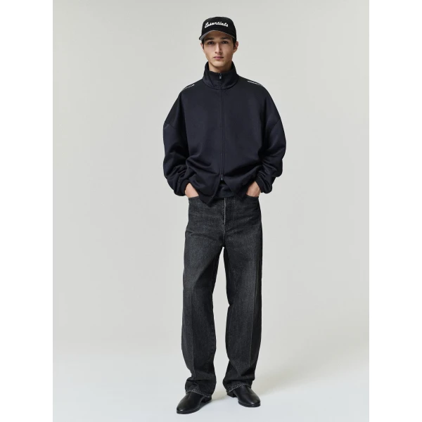 Fear of God Essentials Tricot Modern Track Jacket in Black | Men Jackets | Coveti