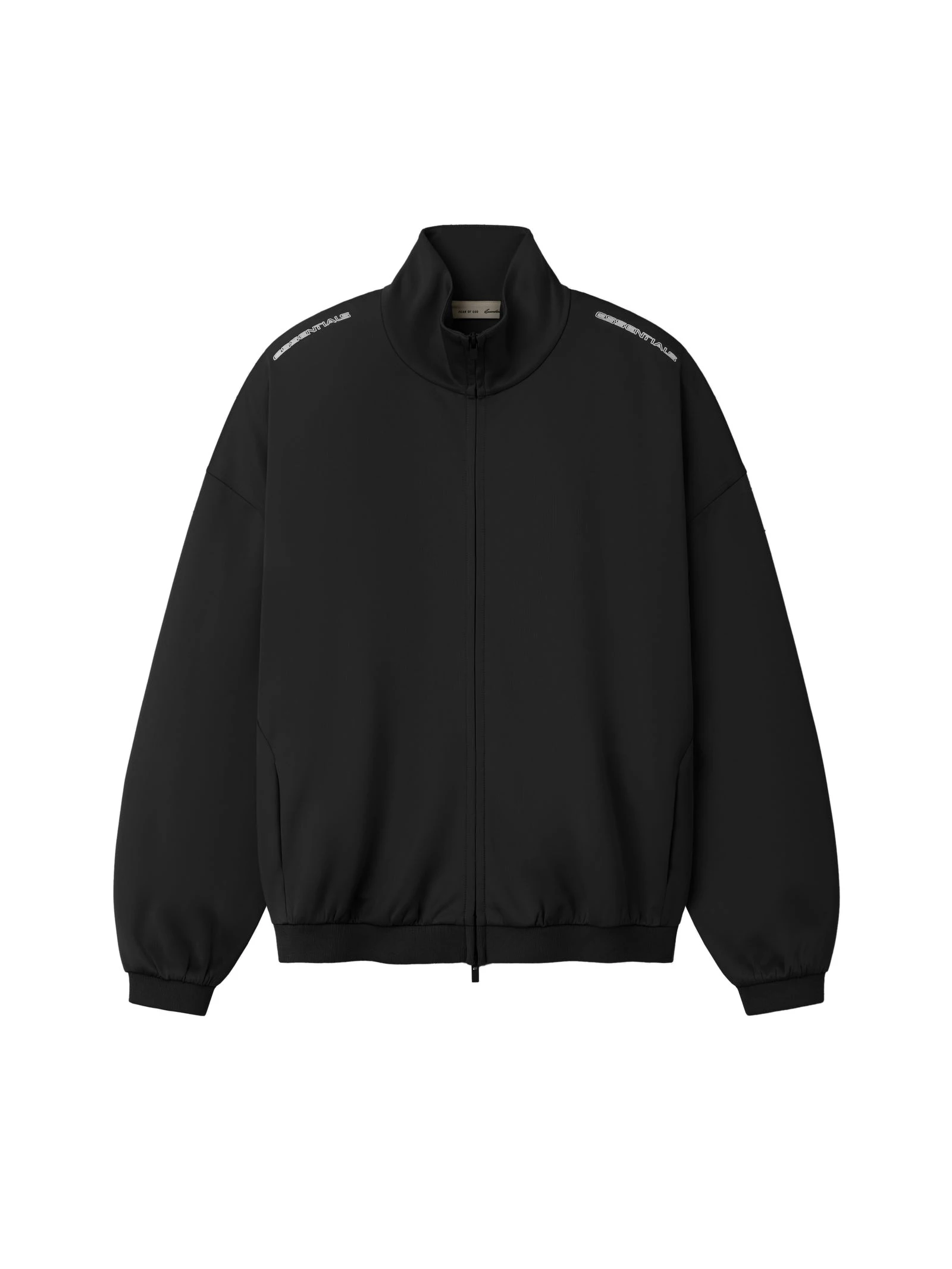 Fear of God Essentials Tricot Modern Track Jacket in Black Fear of God Essentials Tricot Modern Track Jacket in Black | Coveti