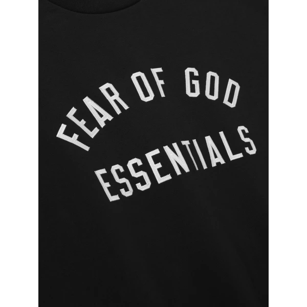 Fear of God Essentials Varsity 90s Crewneck Sweatshirt in Vintage Black | Sweatshirts | Coveti