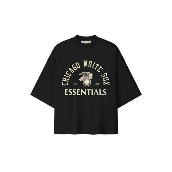 Fear of God Essentials White Sox American League Merch Tee in Black | Coveti