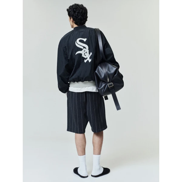 Fear of God Essentials White Sox Half Zip Pullover in Black | Sweatshirts | Coveti