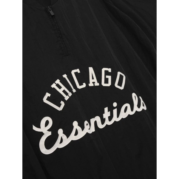 Fear of God Essentials White Sox Half Zip Pullover in Black | Sweatshirts | Coveti