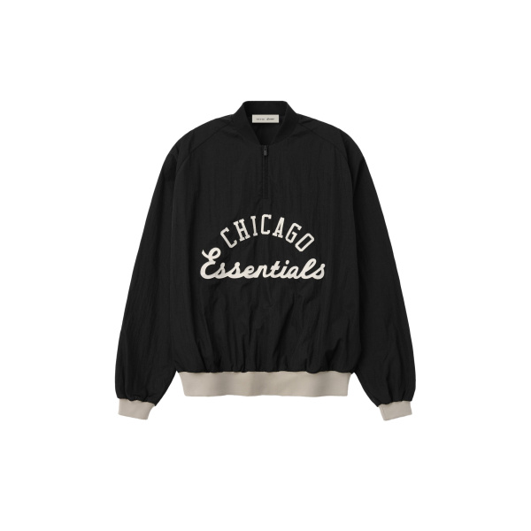 Fear of God Essentials White Sox Half Zip Pullover in Black | Coveti