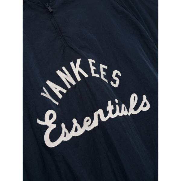 Fear of God Essentials Yankees Half Zip Pullover in Dark Sapphire and Overland Rib | Sweatshirts | Coveti