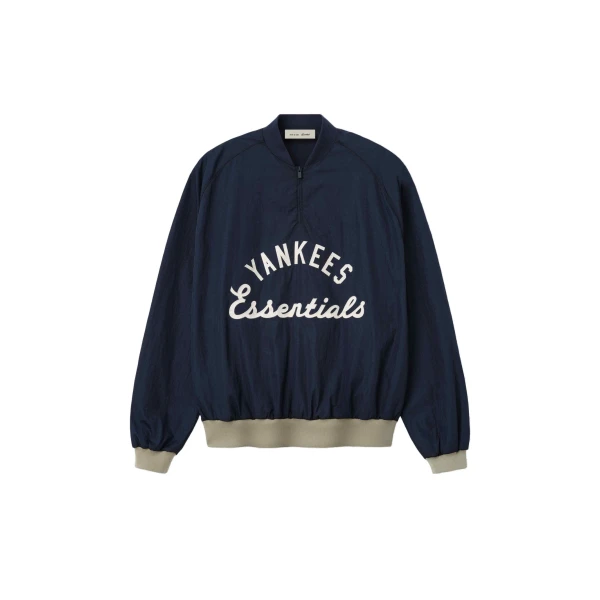 Essentials Yankees Half Zip Pullover in Dark Sapphire and Overland Rib