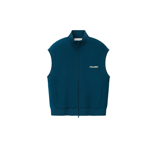 Fear of God Essentials Zip Vest in Night Sea | Coveti