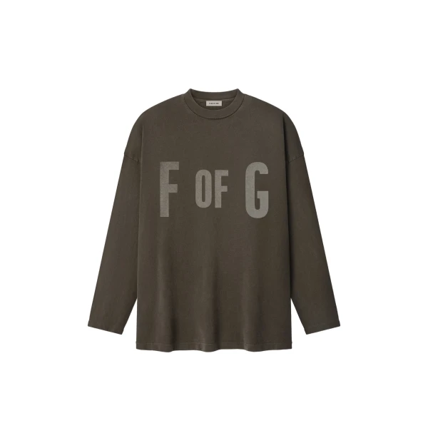 Fear of God F of G, 26 Long Sleeve Tee in Faded Brown | Coveti