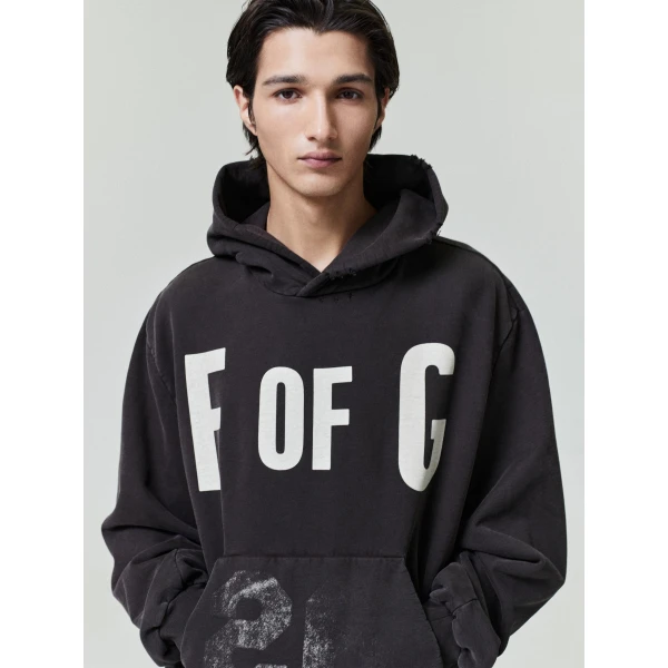 Fear of God F of G Classic Half Raglan Hoodie with Pocket in Dark Brown | Sweatshirts | Coveti