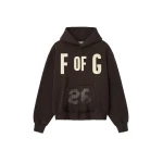 Fear of God F of G Classic Half Raglan Hoodie with Pocket in Dark Brown | Coveti