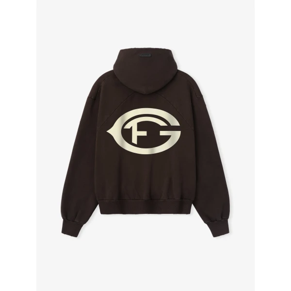 Fear of God F of G Classic Half Raglan Hoodie with Pocket in Dark Brown | Sweatshirts | Coveti