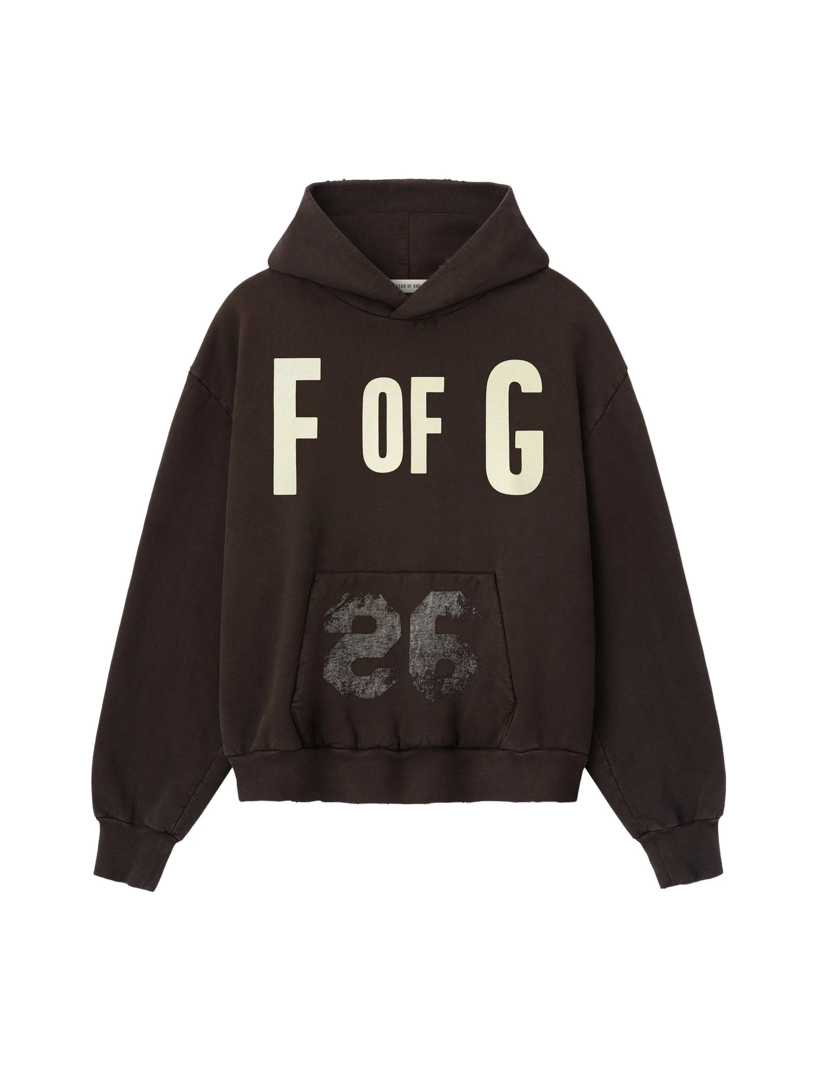 Fear of God F of G Classic Half Raglan Hoodie with Pocket in Dark Brown Fear of God F of G Classic Half Raglan Hoodie with Pocket in Dark Brown | Coveti