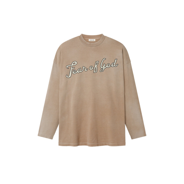 Fear of God FG 9 Long Sleeve Tee in Dune Pearl | Coveti