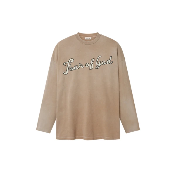 Fear of God FG 9 Long Sleeve Tee in Dune Pearl | Coveti