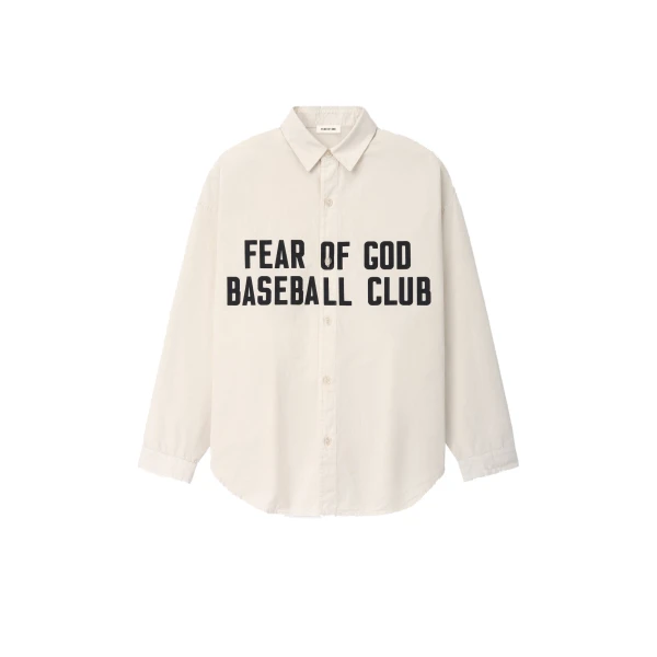 Fear of God Garment Dyed Cotton Relaxed Shirt in Natural | Coveti