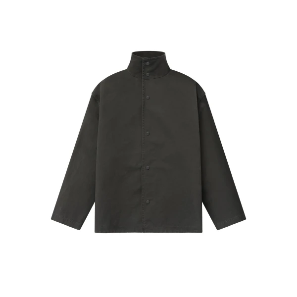 Garment Dyed Cotton Sport Jacket in Dark Grey