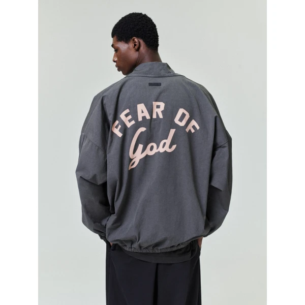 Fear of God Garment Dyed Cotton Windbreaker in Dark Grey | Men Jackets | Coveti
