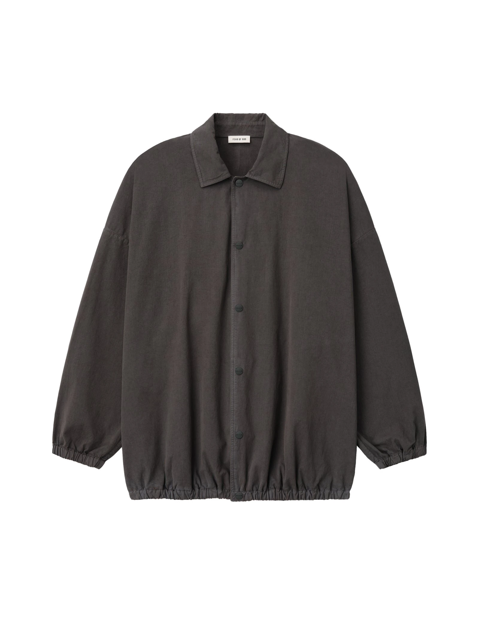 Fear of God Garment Dyed Cotton Windbreaker in Dark Grey Fear of God Garment Dyed Cotton Windbreaker in Dark Grey | Coveti