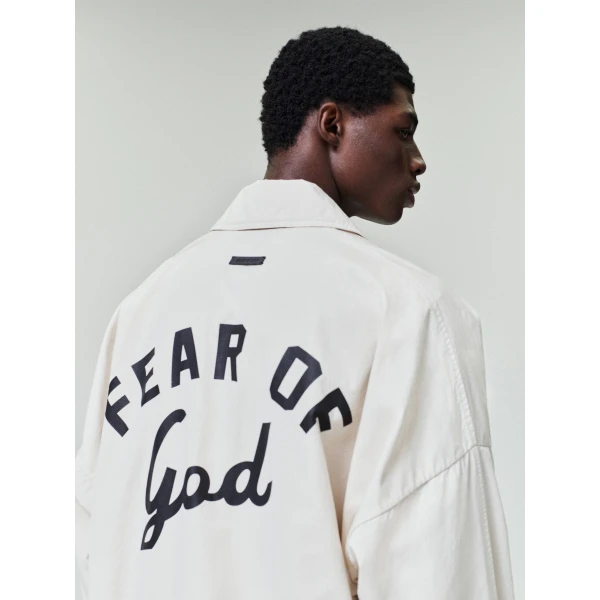 Fear of God Garment Dyed Cotton Windbreaker in Natural | Men Jackets | Coveti