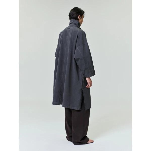Fear of God Garment-Dyed Cropped Sleeve Car Coat in Dark Grey | Men Coats | Coveti