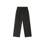 Fear of God Grey Striped Wool Wide Leg Drawstring Pants in Grey Striped | Coveti