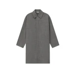 Fear of God Mouline Wool Relaxed Trench Coat in Off White and Black | Coveti