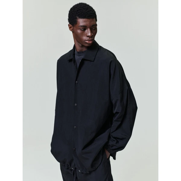 Fear of God Nylon Ripstop Tech Windbreaker in Black | Men Jackets | Coveti