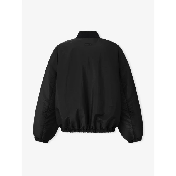 Fear of God Nylon Taffeta Padded Bomber Jacket in Off Black | Men Jackets | Coveti