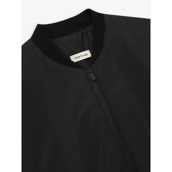 Fear of God Nylon Taffeta Padded Bomber Jacket in Off Black | Men Jackets | Coveti