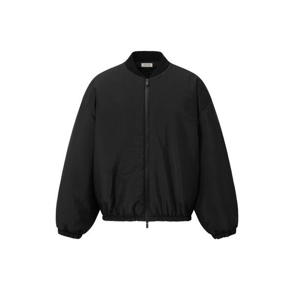 Fear of God Nylon Taffeta Padded Bomber Jacket in Off Black | Coveti