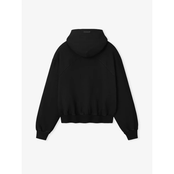 Fear of God Sunfaded Classic Half Raglan Hoodie with Pocket in Black | Sweatshirts | Coveti