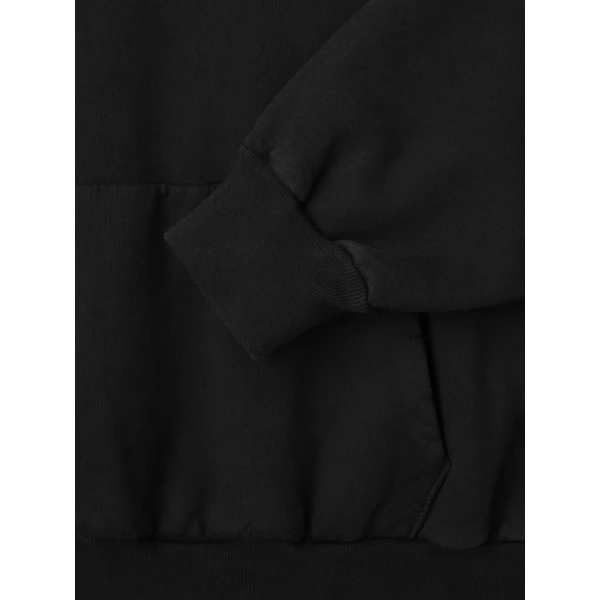 Fear of God Sunfaded Classic Half Raglan Hoodie with Pocket in Black | Sweatshirts | Coveti