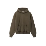 Fear of God Sunfaded Classic Half Raglan Hoodie with Pocket in Faded Brown | Coveti