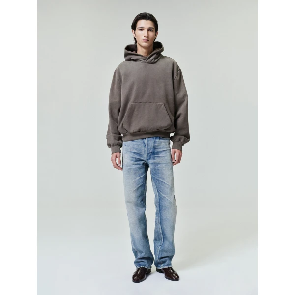 Fear of God Sunfaded Classic Half Raglan Hoodie with Pocket in Faded Brown | Sweatshirts | Coveti