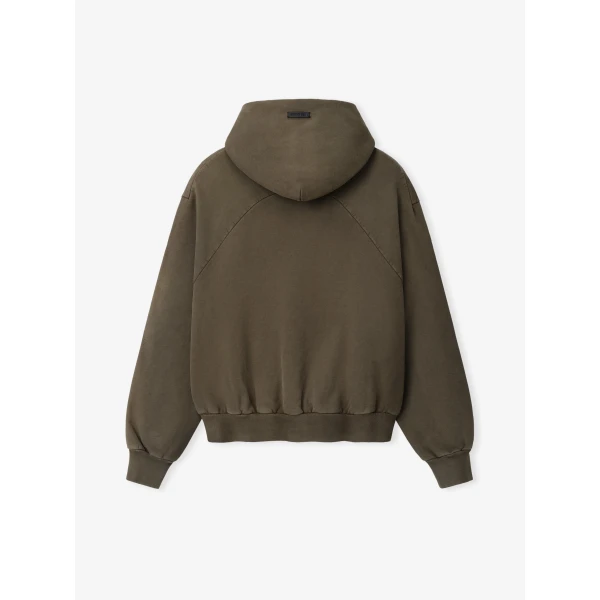 Fear of God Sunfaded Classic Half Raglan Hoodie with Pocket in Faded Brown | Sweatshirts | Coveti