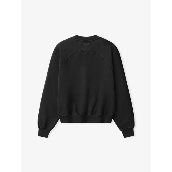 Fear of God Sunfaded Classic Half Raglan Sweatshirt in Black | Sweatshirts | Coveti