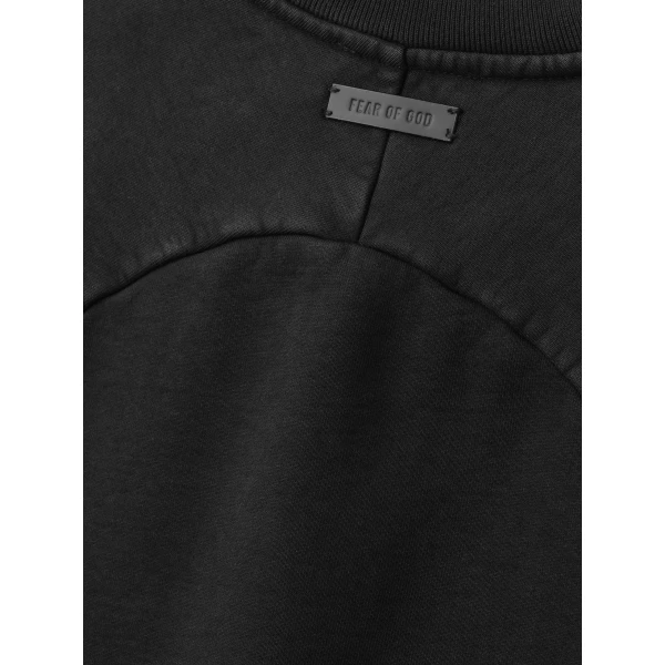Fear of God Sunfaded Classic Half Raglan Sweatshirt in Black | Sweatshirts | Coveti