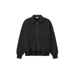 Fear of God Sunfaded Half Zip Polo Sweatshirt in Black | Coveti